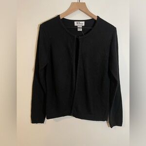 NWTAll Points by Reference Point Silk Blend Black Knit Cardigan Sweater Sz Med